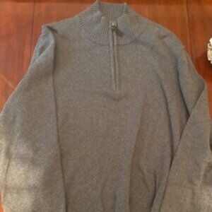 Men's MERONA Half Zip Sweater Grey Size Large